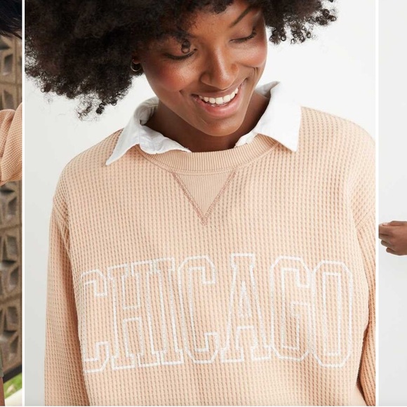 Aerie Waffle Crew Neck Sweatshirt - Picture 9 of 12